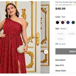 BEAUTIFUL red sequin gown! 2X - Shein (Never Worn!)